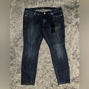 Torrid Dark Blue Studded Skinny Jeans size 16